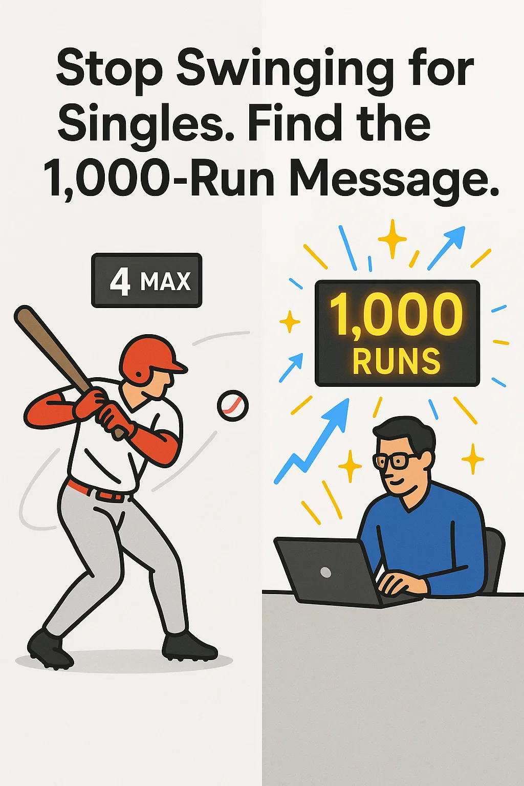 Illustration for Why Most Marketers Swing for SinglesWhy Most Marketers Swing for Singles (And How to Hit the 1,000-Run Grand Slam Instead)Why Most Marketers Swing for Singles